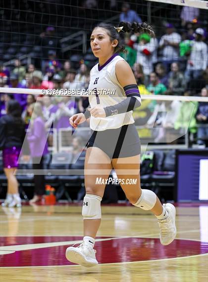 Thumbnail 3 in Neches vs. Harrold (UIL 1A Volleyball Final) photogallery.