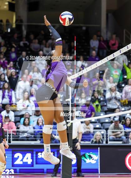 Thumbnail 3 in Neches vs. Harrold (UIL 1A Volleyball Final) photogallery.