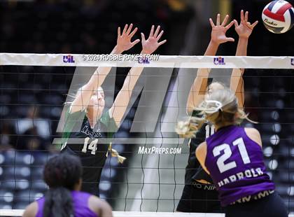 Thumbnail 3 in Neches vs. Harrold (UIL 1A Volleyball Final) photogallery.