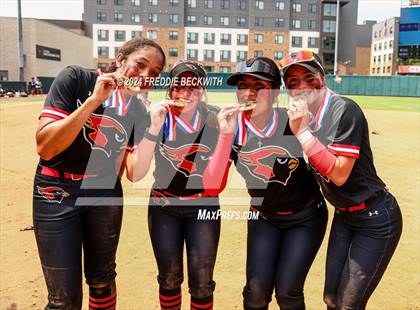 Thumbnail 1 in Melissa vs. Harlingen South (UIL 5A Softball Final) photogallery.