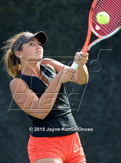 Thumbnail 1 in Foothill League Girls Tennis Championships photogallery.