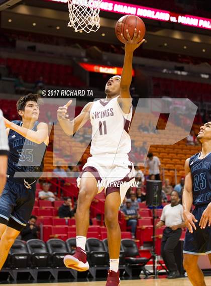 Thumbnail 2 in Palmetto vs. Norland (HoopHall Miami Invitational) photogallery.
