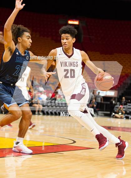 Thumbnail 1 in Palmetto vs. Norland (HoopHall Miami Invitational) photogallery.