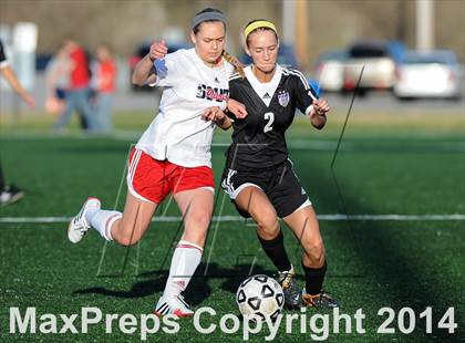 Thumbnail 2 in Parkway South vs. Blue Valley Northwest (St. Louis Soccer Classic) photogallery.