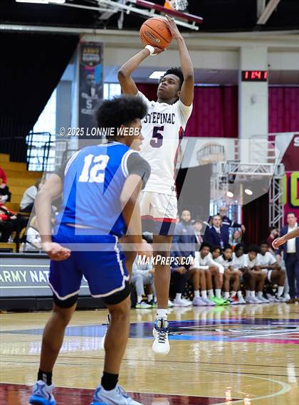 Thumbnail 3 in Archbishop Stepinac vs. Richmond Heights (Army National Guard Hoophall Classic) photogallery.
