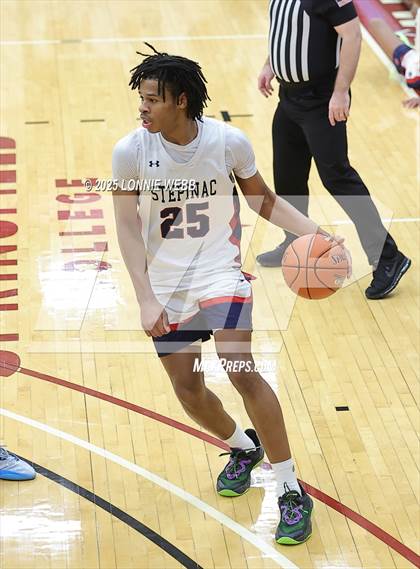Thumbnail 2 in Archbishop Stepinac vs. Richmond Heights (Army National Guard Hoophall Classic) photogallery.