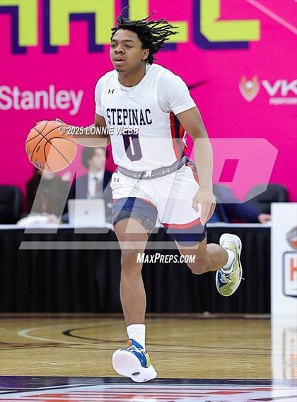 Thumbnail 3 in Archbishop Stepinac vs. Richmond Heights (Army National Guard Hoophall Classic) photogallery.