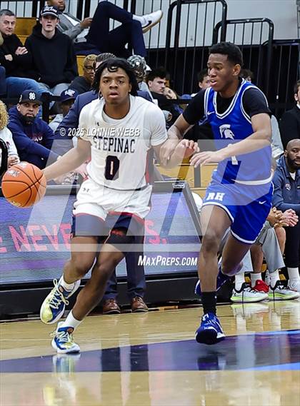 Thumbnail 2 in Archbishop Stepinac vs. Richmond Heights (Army National Guard Hoophall Classic) photogallery.