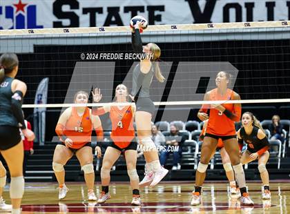 Thumbnail 3 in Johnson City vs. Wink (UIL 2A Volleyball Division I Final) photogallery.