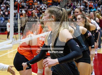 Thumbnail 3 in Johnson City vs. Wink (UIL 2A Volleyball Division I Final) photogallery.