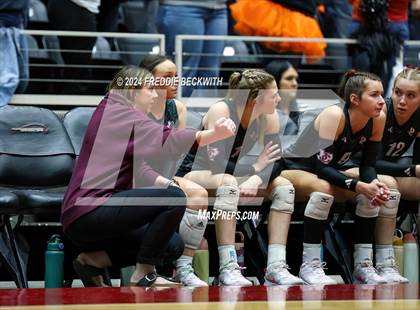 Thumbnail 3 in Johnson City vs. Wink (UIL 2A Volleyball Division I Final) photogallery.