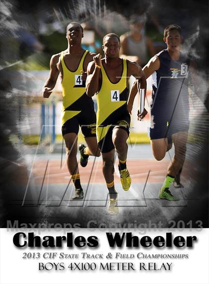 Thumbnail 1 in CIF State Track & Field Championships (Boys 4x100 Relay) photogallery.