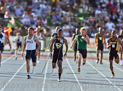 Thumbnail 1 in CIF State Track & Field Championships (Boys 4x100 Relay) photogallery.