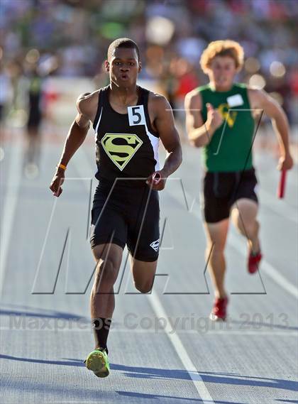 Thumbnail 1 in CIF State Track & Field Championships (Boys 4x100 Relay) photogallery.