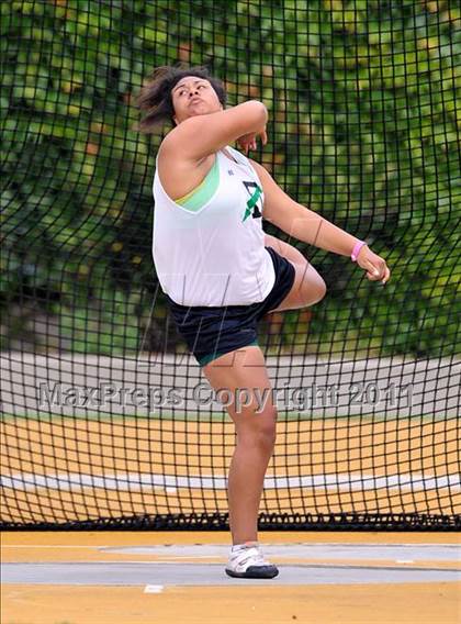 Thumbnail 2 in CIF NCS Masters Track & Field Championships (Girls Discus) photogallery.