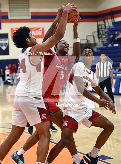Thumbnail 3 in St. Pius X-St. Matthias Academy vs. Coronado (Tarkanian Classic) photogallery.