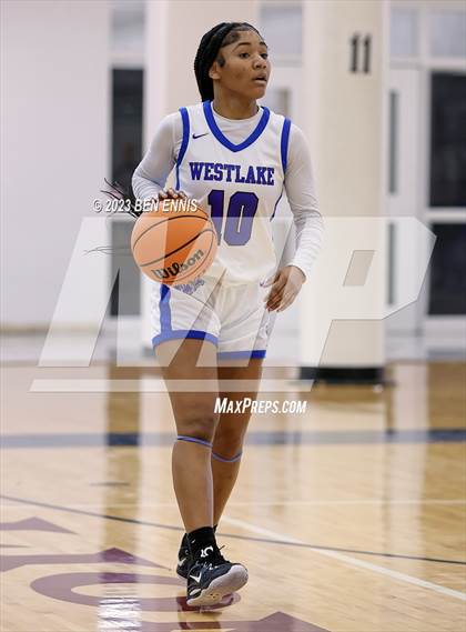 Thumbnail 3 in Westlake vs Jones County (MLK Luella HoopKlub Showcase) photogallery.