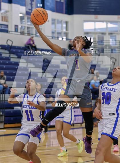 Thumbnail 3 in Westlake vs Jones County (MLK Luella HoopKlub Showcase) photogallery.