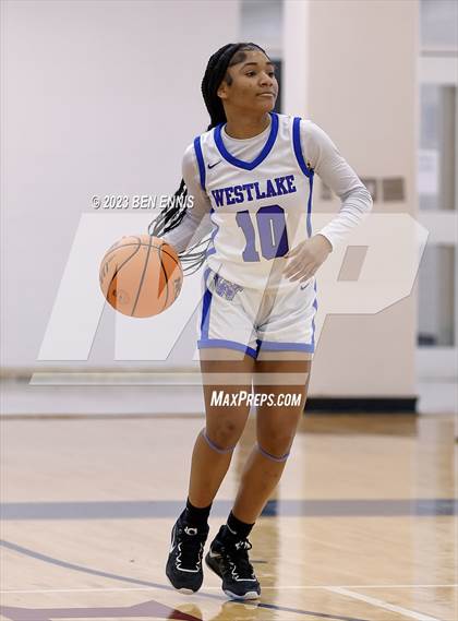 Thumbnail 3 in Westlake vs Jones County (MLK Luella HoopKlub Showcase) photogallery.