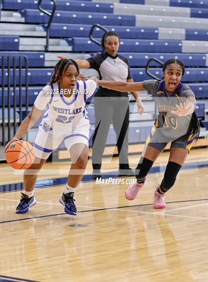 Thumbnail 2 in Westlake vs Jones County (MLK Luella HoopKlub Showcase) photogallery.