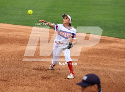 Thumbnail 2 in Coahoma vs. Rains (UIL 3A Softball Semifinal) photogallery.