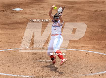 Thumbnail 2 in Coahoma vs. Rains (UIL 3A Softball Semifinal) photogallery.