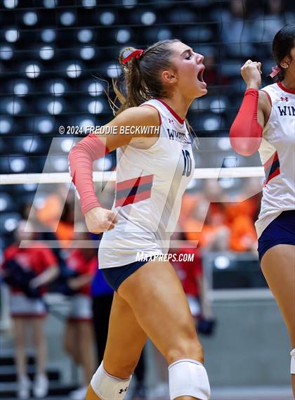 Thumbnail 1 in Wimberley vs. Randall (UIL 4A Volleyball Division II Final) photogallery.