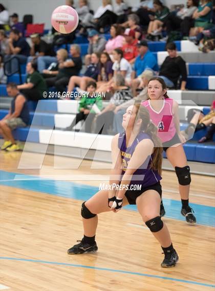 Thumbnail 3 in St. Scholastica vs. Lutcher (Penguin Volleyball Classic) photogallery.