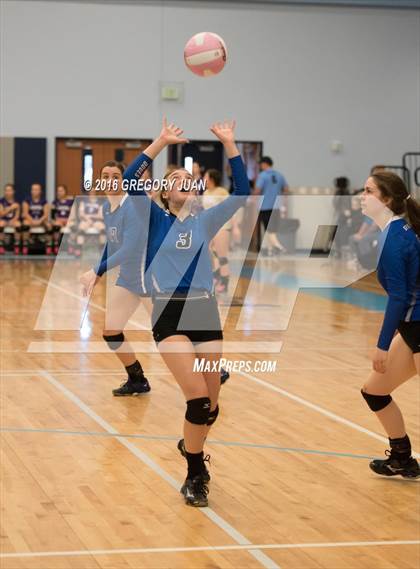 Thumbnail 3 in St. Scholastica vs. Lutcher (Penguin Volleyball Classic) photogallery.