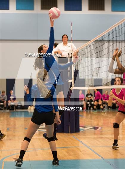 Thumbnail 3 in St. Scholastica vs. Lutcher (Penguin Volleyball Classic) photogallery.