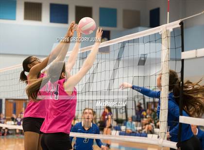 Thumbnail 2 in St. Scholastica vs. Lutcher (Penguin Volleyball Classic) photogallery.
