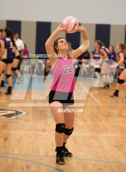 Thumbnail 1 in St. Scholastica vs. Lutcher (Penguin Volleyball Classic) photogallery.