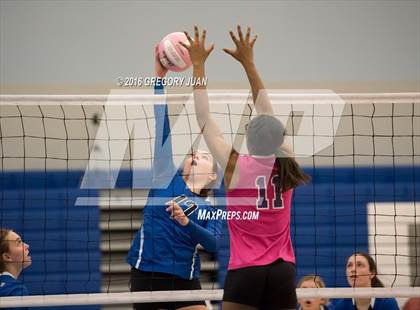 Thumbnail 1 in St. Scholastica vs. Lutcher (Penguin Volleyball Classic) photogallery.