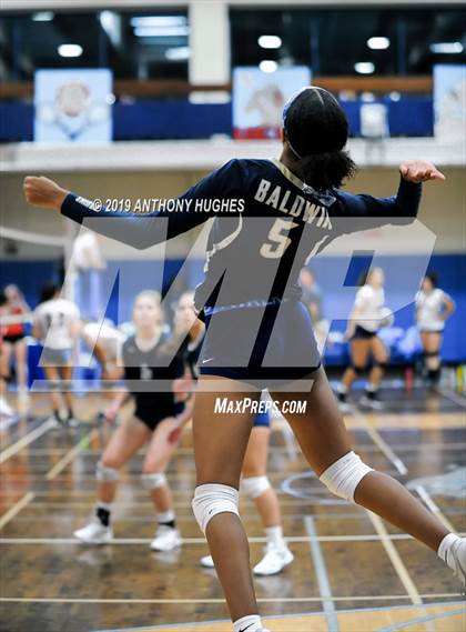 Thumbnail 1 in Our Lady of Mercy Academy vs. Baldwin (Long Beach Invitational) photogallery.