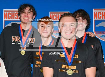 Thumbnail 1 in NCHSAA 3A State Swimming Championship Awards photogallery.