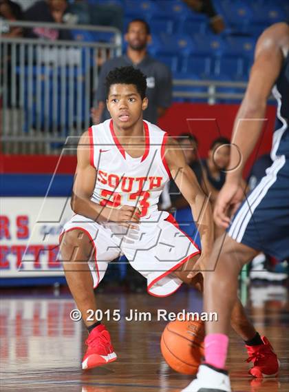 Thumbnail 1 in South Grand Prairie vs. SATCH HomeSchool (Thanksgiving Hoopfest) photogallery.