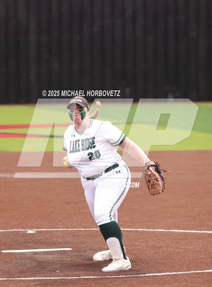 Thumbnail 1 in Lake Ridge vs. Timber Creek (UIL 6A D1 Girls Softball Bi-District) photogallery.