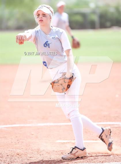 Thumbnail 3 in Valley Christian vs Combs (Chandler Prep Softball Classic)  photogallery.