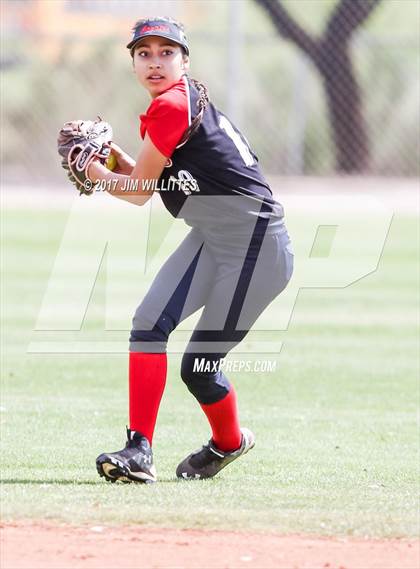 Thumbnail 3 in Valley Christian vs Combs (Chandler Prep Softball Classic)  photogallery.