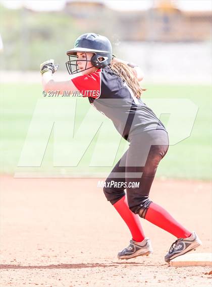 Thumbnail 2 in Valley Christian vs Combs (Chandler Prep Softball Classic)  photogallery.