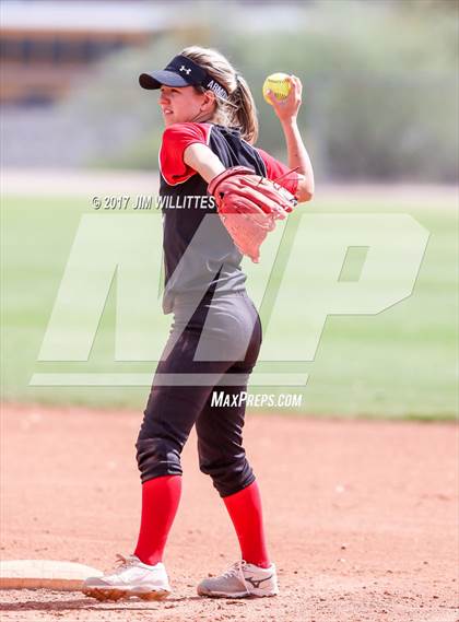 Thumbnail 3 in Valley Christian vs Combs (Chandler Prep Softball Classic)  photogallery.