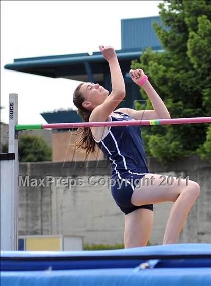 Thumbnail 3 in CIF NCS Masters Track & Field Championships (Girls High Jump) photogallery.