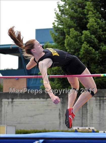 Thumbnail 2 in CIF NCS Masters Track & Field Championships (Girls High Jump) photogallery.
