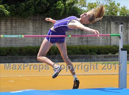 Thumbnail 2 in CIF NCS Masters Track & Field Championships (Girls High Jump) photogallery.