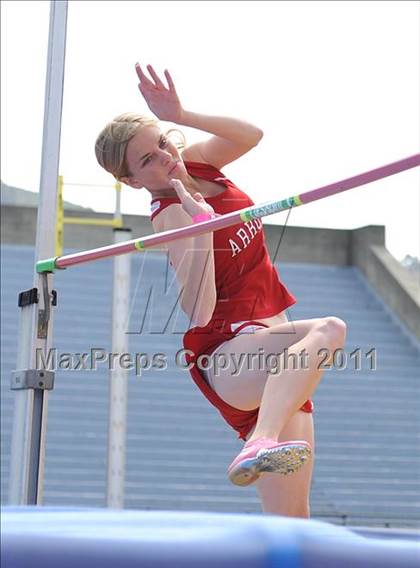 Thumbnail 2 in CIF NCS Masters Track & Field Championships (Girls High Jump) photogallery.