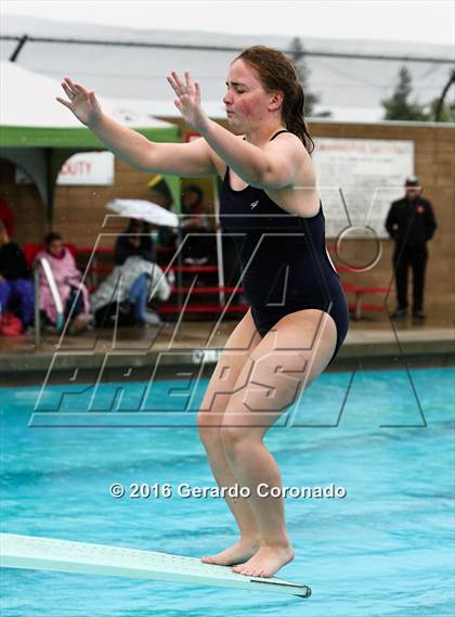 Thumbnail 2 in JV: CIF SJS Girls Diving Finals photogallery.