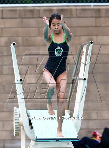 Thumbnail 1 in JV: CIF SJS Girls Diving Finals photogallery.