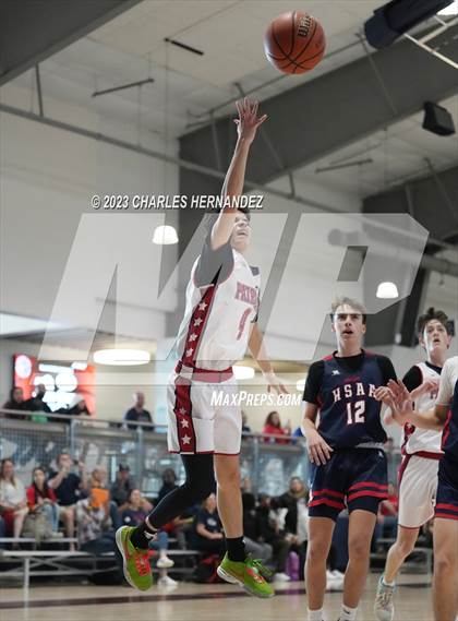 Thumbnail 2 in San Antonio Patriots HomeSchool vs Dallas HSAA (Aggieland Come and Take It Tip-Off) photogallery.