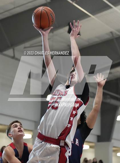 Thumbnail 2 in San Antonio Patriots HomeSchool vs Dallas HSAA (Aggieland Come and Take It Tip-Off) photogallery.