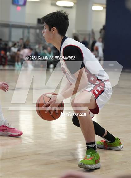 Thumbnail 2 in San Antonio Patriots HomeSchool vs Dallas HSAA (Aggieland Come and Take It Tip-Off) photogallery.